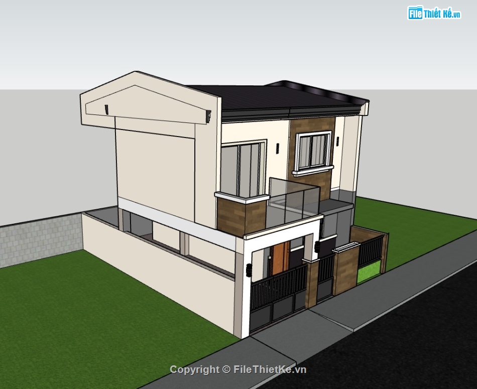 su nhà phố,sketchup nhà phố,su nhà phố 2 tầng