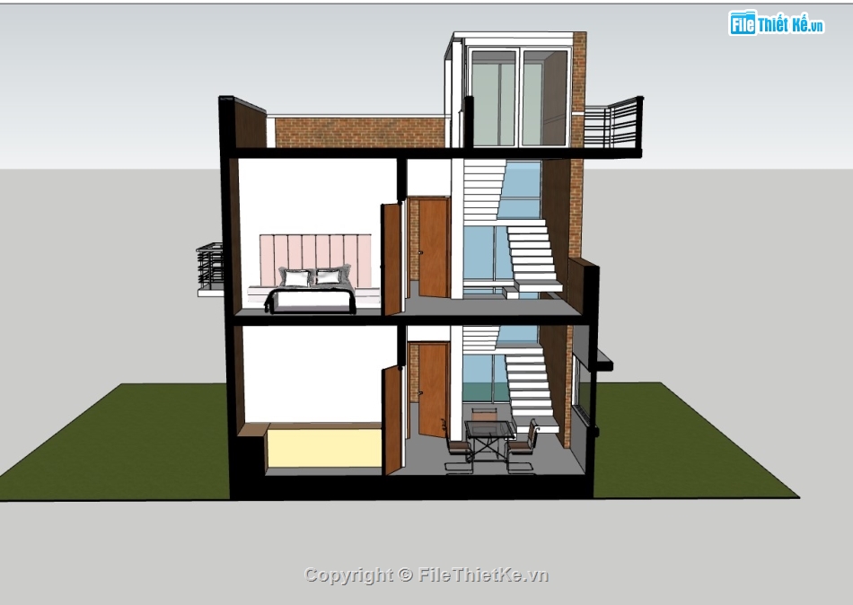 su nhà phố,sketchup nhà phố,su nhà phố 2 tầng,sketchup nhà phố 2 tầng,nhà phố 2 tầng