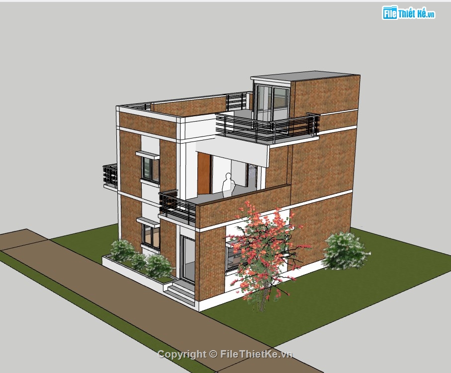 su nhà phố,sketchup nhà phố,su nhà phố 2 tầng,sketchup nhà phố 2 tầng,nhà phố 2 tầng