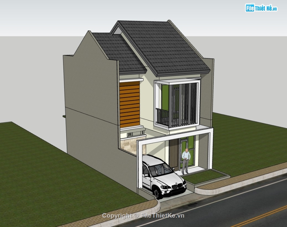 Nhà phố 2 tầng,su nhà phố,sketchup nhà phố,su nhà phố 2 tầng,sketchup nhà phố 2 tầng