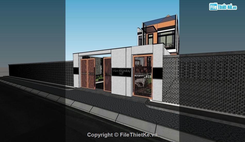 Nhà phố 2 tầng,model su nhà phố 2 tầng,nhà phố 2 tầng file su,sketchup nhà phố 2 tầng,mẫu nhà phố 3 tầng sketchup