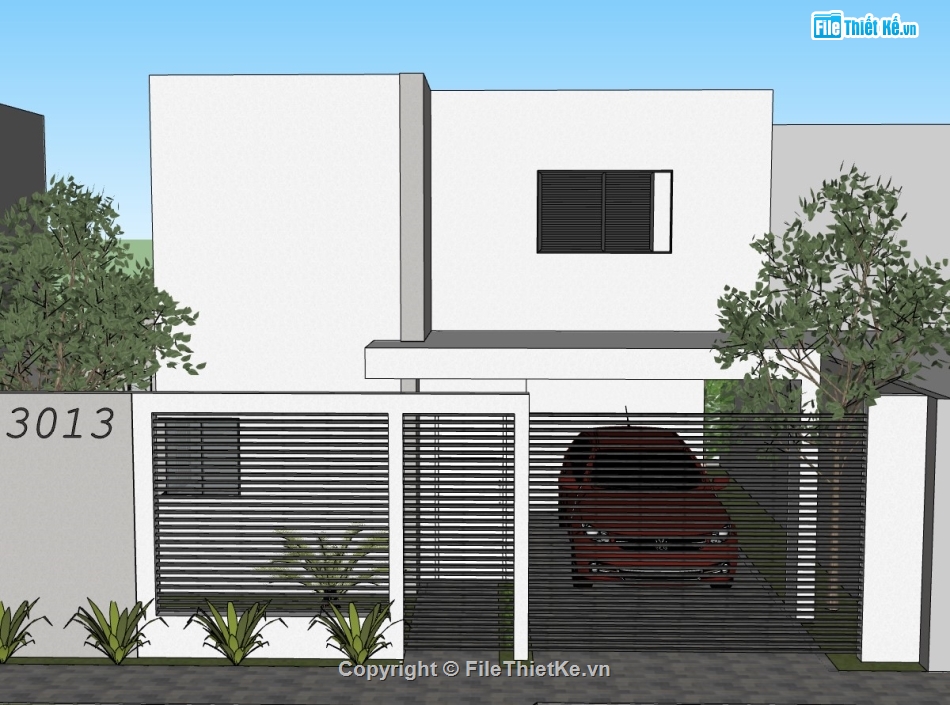 nhà phố 2 tầng,su nhà phố,sketchup nhà phố,su nhà phố 2 tầng,sketchup nhà phố 2 tầng