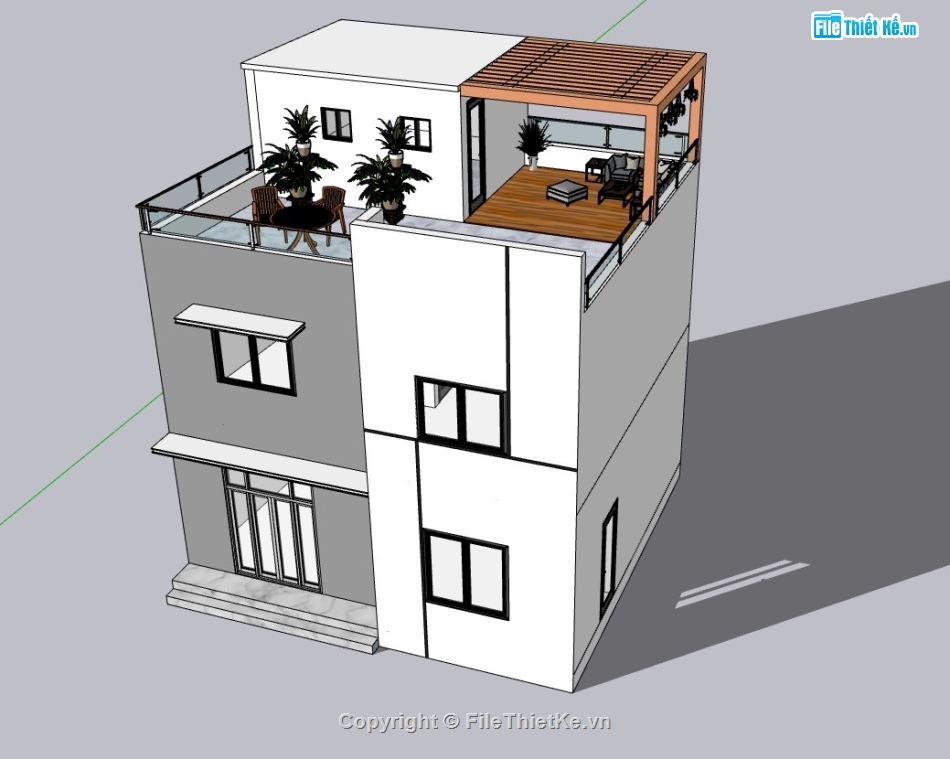 su nhà phố,sketchup nhà phố,su nhà phố 2 tầng,nhà phố  2 tầng