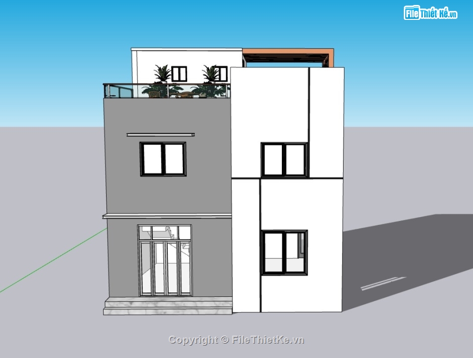 su nhà phố,sketchup nhà phố,su nhà phố 2 tầng,nhà phố  2 tầng