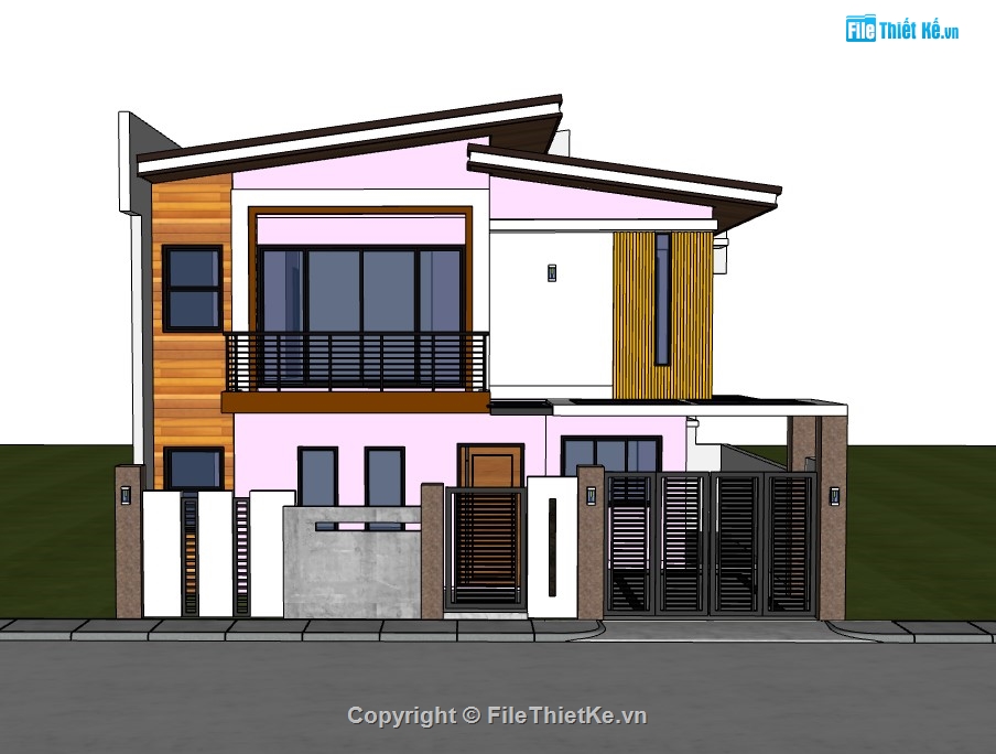 su nhà phố,sketchup nhà phố,su nhà phố 2 tầng,sketchup nhà phố 2 tầng