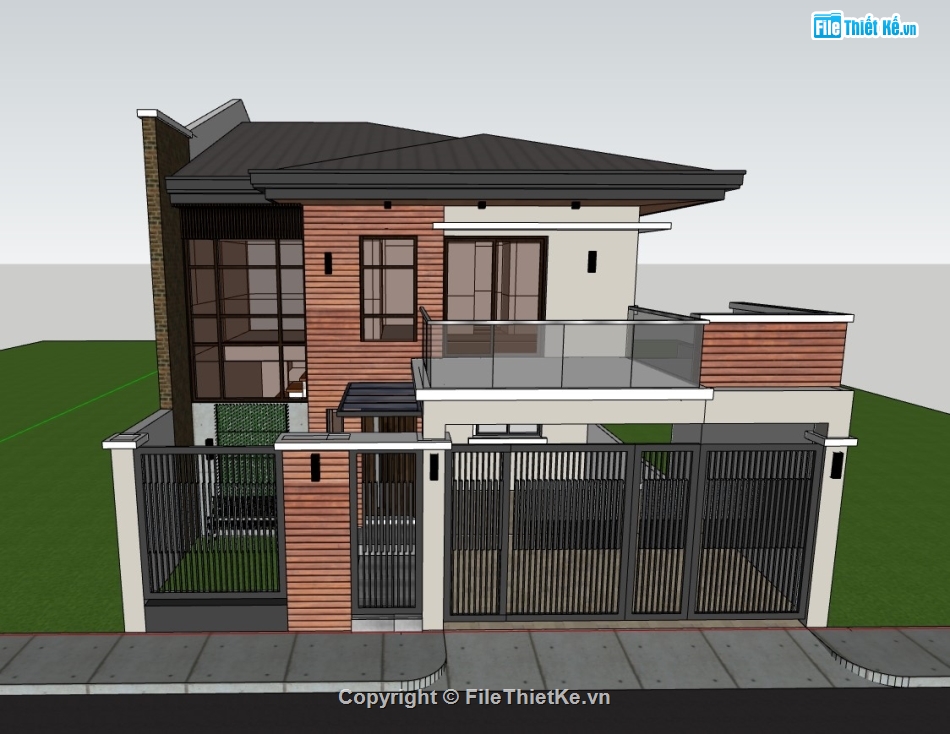 su nhà phố,sketchup nhà phố 2 tầng,su nhà phố 2 tầng,nhà phố 2 tầng