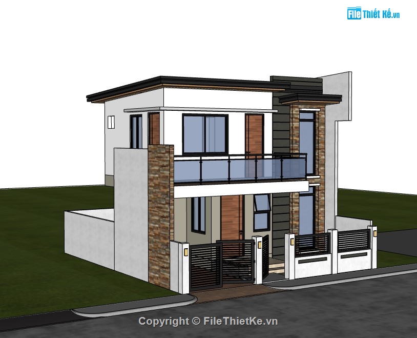 su nhà phố,sketchup nhà phố,su nhà phố 2 tầng,sketchup nhà phố 2 tầng