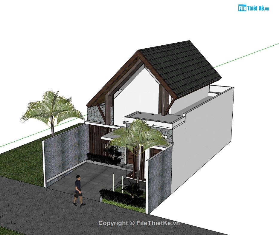 nhà phố  2 tầng,su nhà phố,sketchup nhà phố,su nhà phố 2 tầng