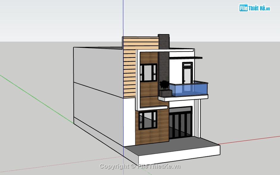 nhà phố,nhà phố 2 tầng,su nhà phố,sketchup nhà phố