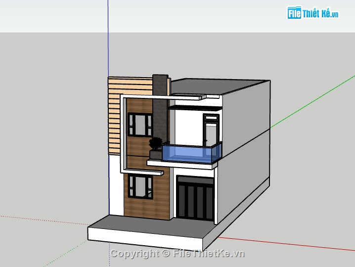 nhà phố,nhà phố 2 tầng,su nhà phố,sketchup nhà phố