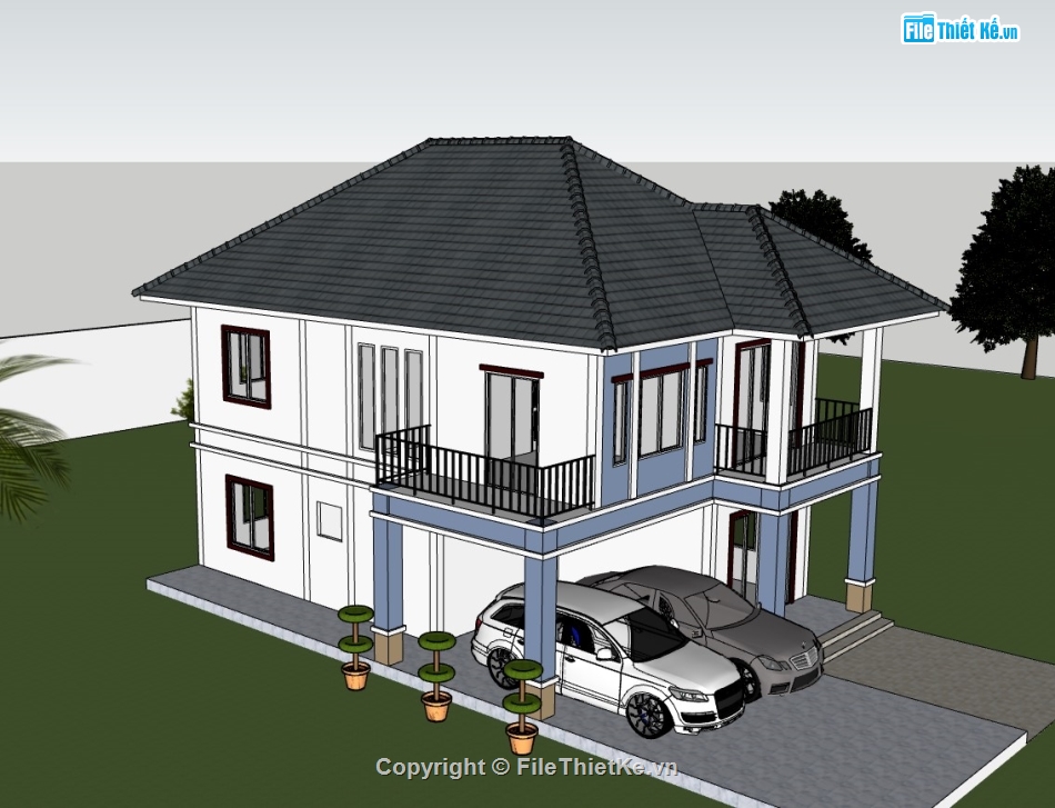 nhà phố 2 tầng,su nhà phố,sketchup nhà phố,su nhà phố 2 tầng,sketchup nhà phố 2 tầng