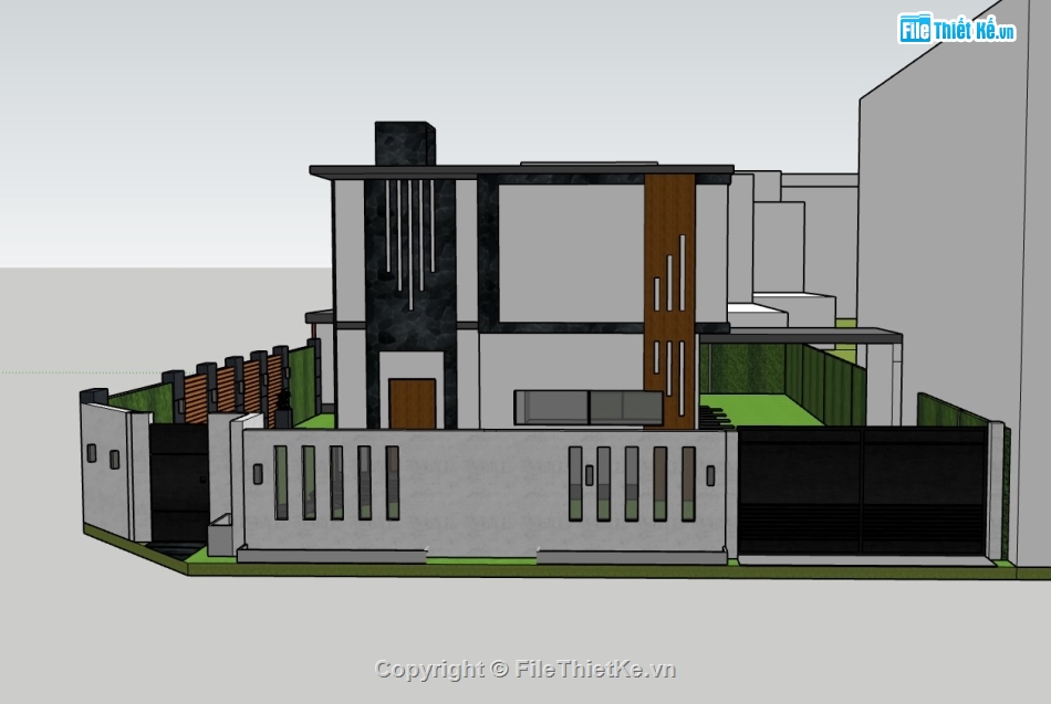 su nhà phố,su nhà phố 2 tầng,sketchup nhà phố 2 tầng