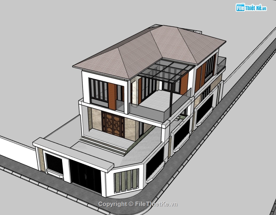 su nhà phố,sketchup nhà phố,su nhà phố 2 tầng,sketchup nhà phố 2 tầng