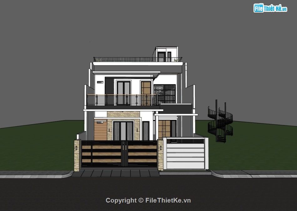 nhà phố,su nhà phố,sketchup nhà phố,su nhà phố 2 tầng