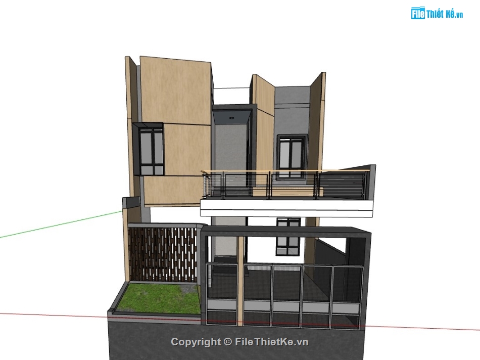 su nhà,sketchup nhà phố,sketchup nhà phố 2 tầng,su nhà phố