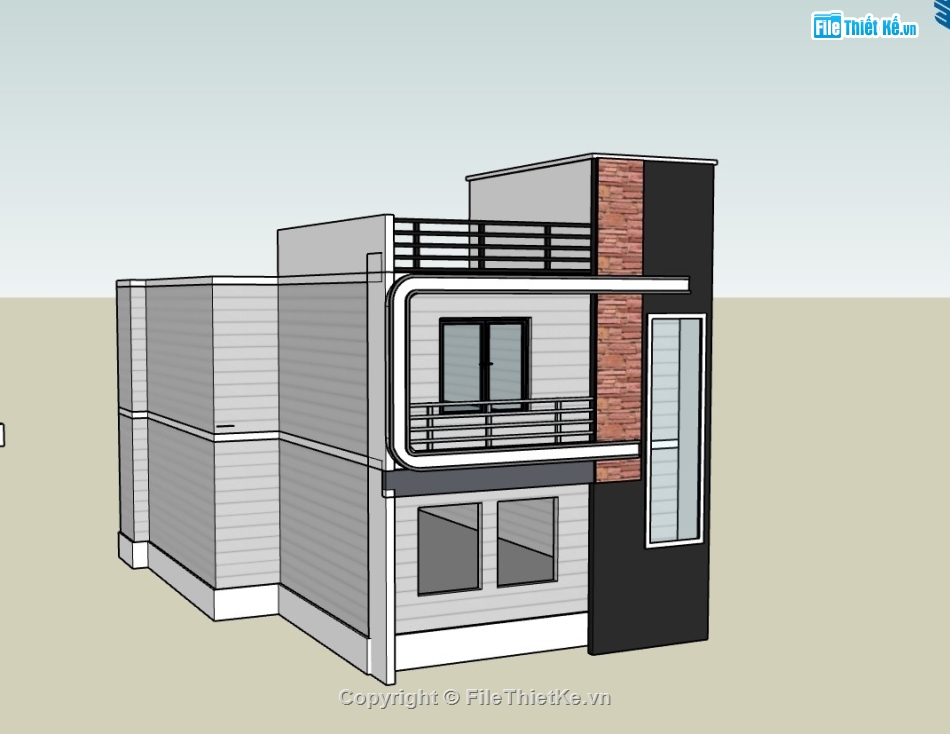 su nhà phố,sketchup nhà phố,su nhà phố 2 tầng,sketchup nhà phố 2 tầng