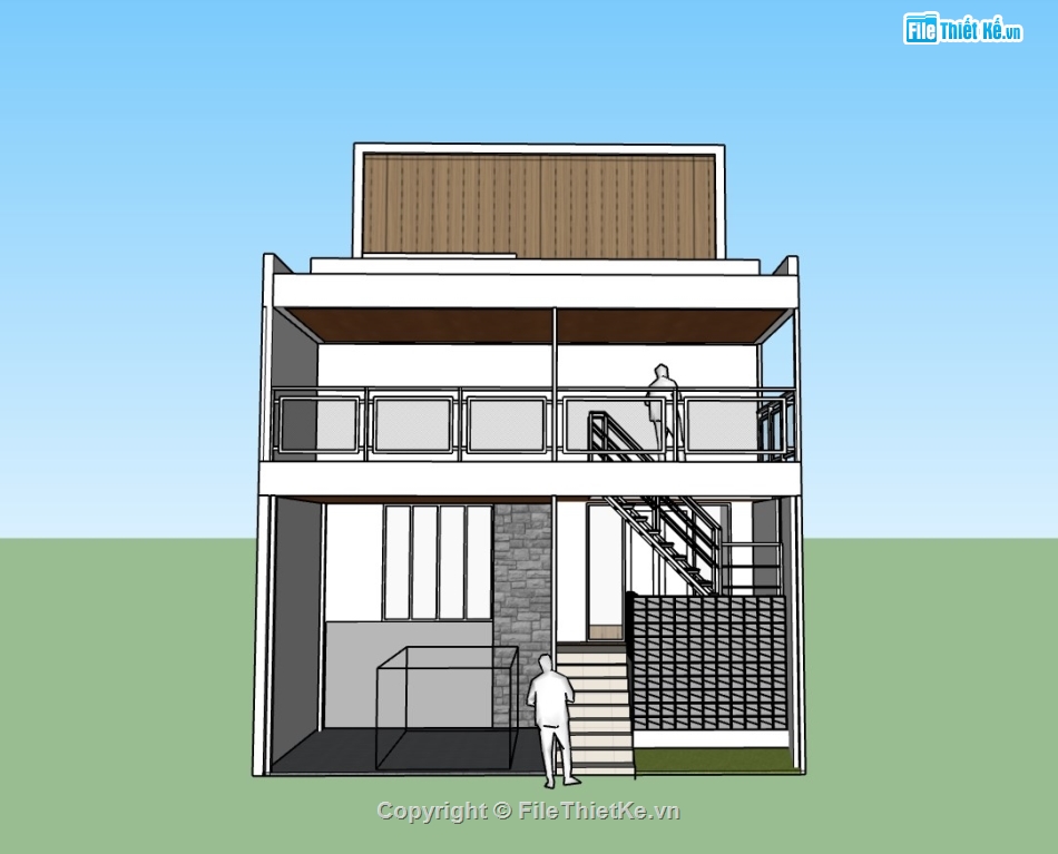 su nhà phố,sketchup nhà phố 2 tầng,sketchup nhà phố