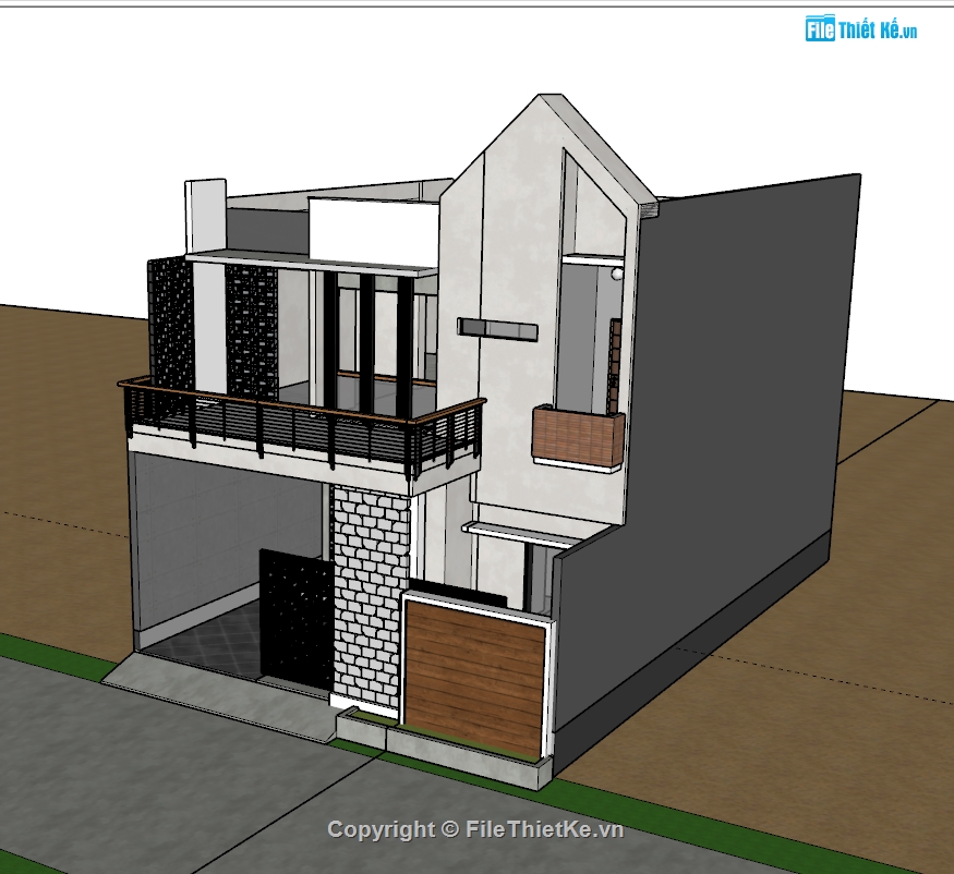 su nhà phố,sketchup nhà phố,su nhà phố 2 tầng,sketchup nhà phố 2 tầng