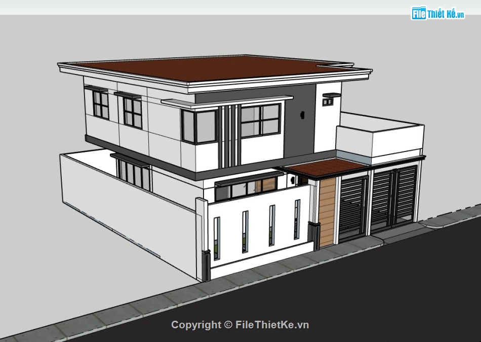 nhà phố 2 tầng,su nhà phố,sketchup nhà phố,su nhà phố 2 tầng,sketchup nhà phố 2 tầng