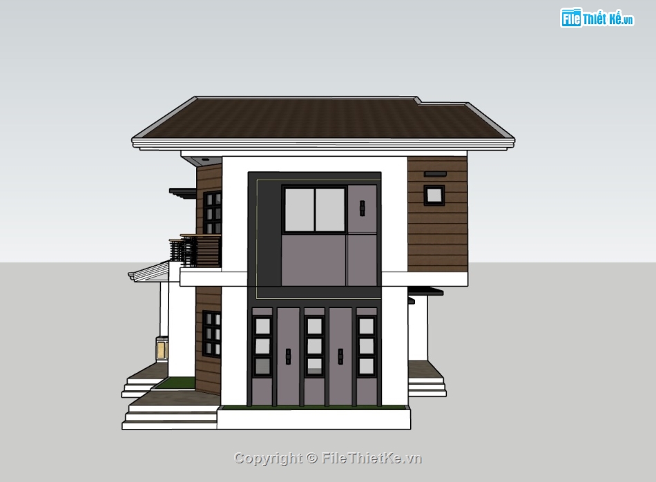 su nhà phố,sketchup nhà phố,sketchup nhà phố 2 tầng