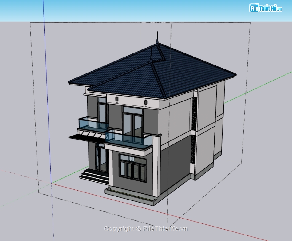 nhà phố 2 tầng,nhà 2 tầng,nhà phố 2 tầng sketchup,su nhà phố,su nhà phố 2 tầng