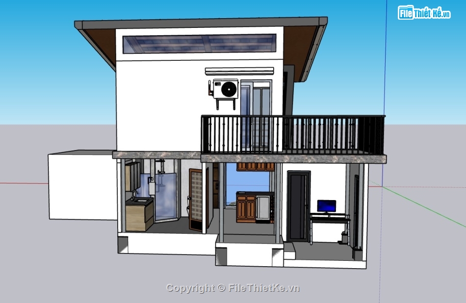 su nhà phố,sketchup nhà phố,sketchup nhà phố 2 tầng,su nhà phố 2 tầng
