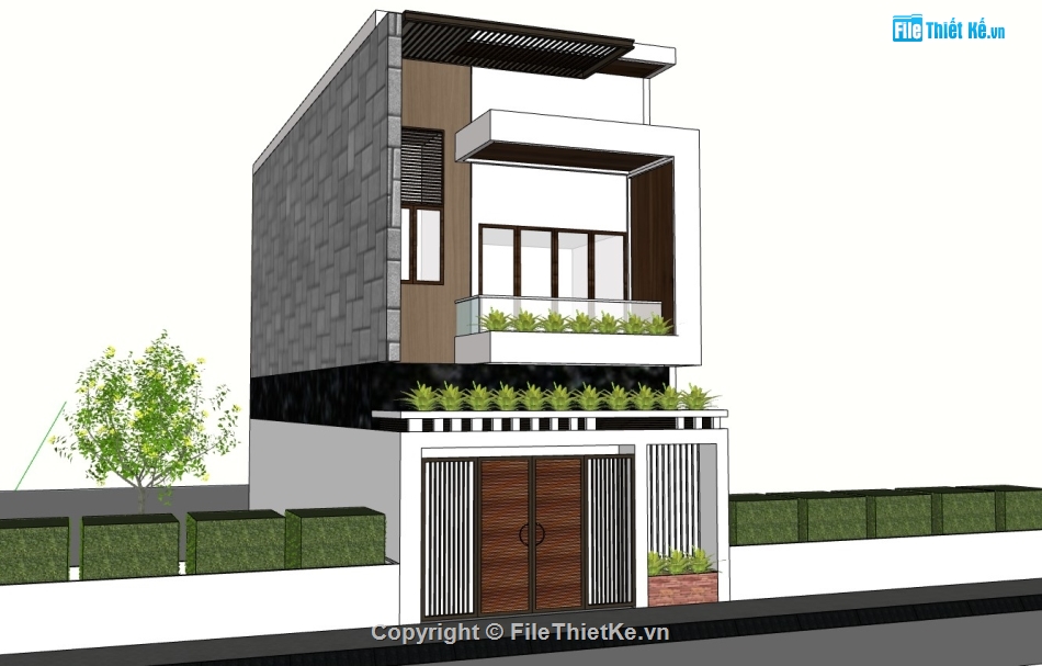 sketchup nhà phố,su nhà phố,nhà phố