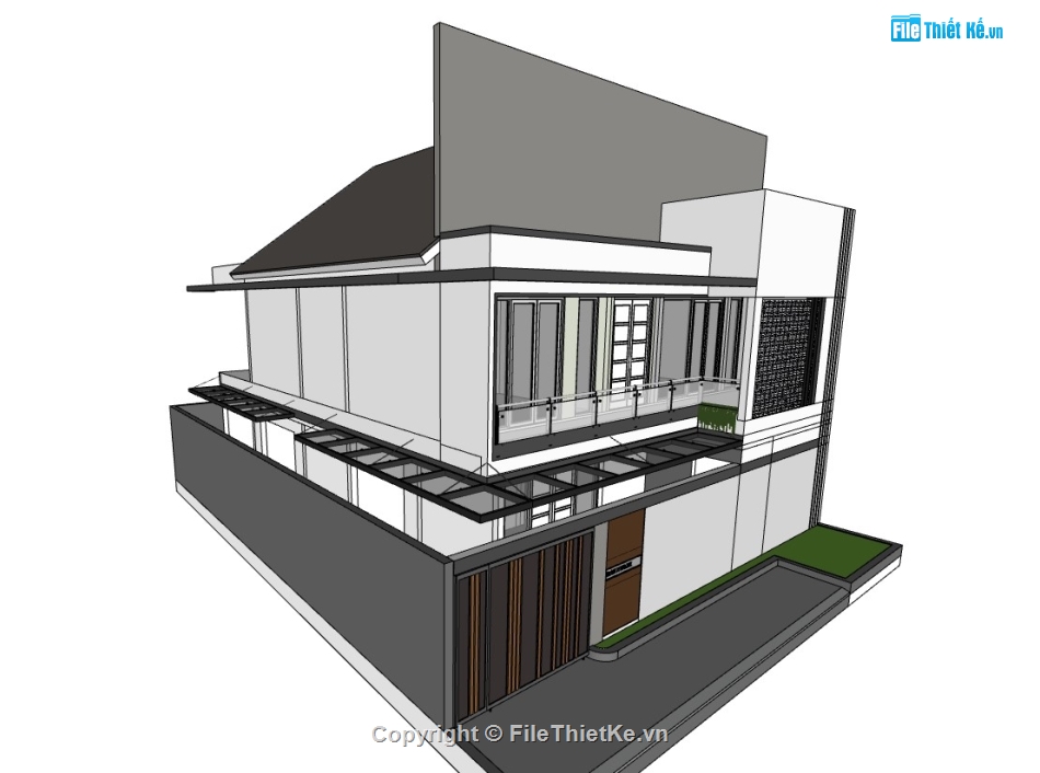 su nhà phố,sketchup nhà phố,su nhà phố 3 tầng,sketchup nhà phố 3 tầng