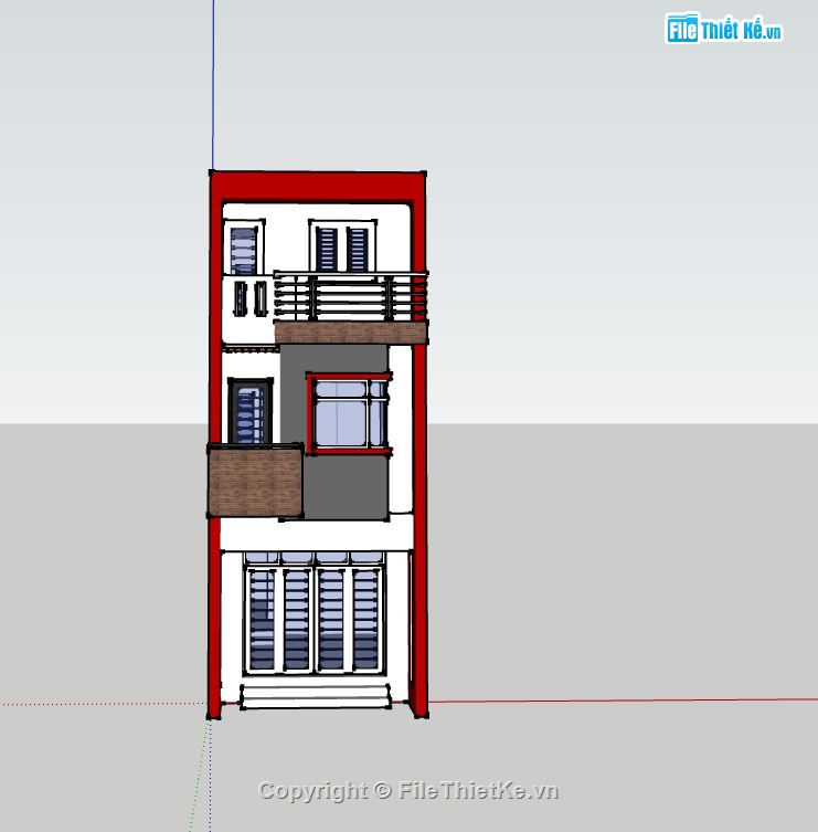 nhà phố 3 tầng,file su nhà phố 3 tầng,mẫu nhà phố 3 tầng đẹp,phối cảnh nhà phố 3 tầng