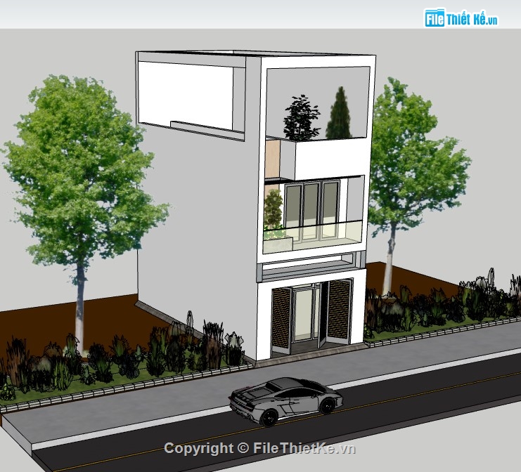 nhà phố 3 tầng,su nhà phố,sketchup nhà phố,su nhà phố 3 tầng,sketchup nhà phố 3 tầng