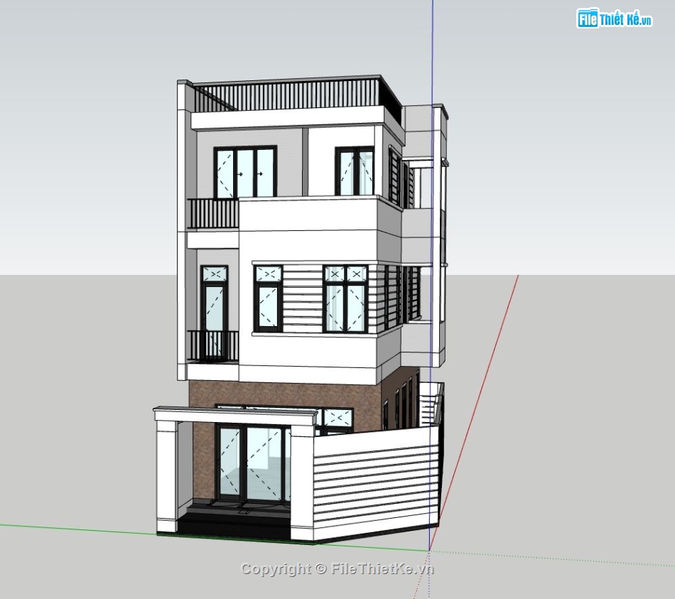 nhà phố 3 tầng,file su nhà phố 3 tầng,mẫu nhà phố 3 tầng,phối cảnh nhà phố 3 tầng