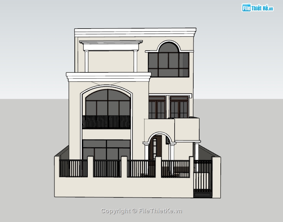 su nhà phố,sketchup nhà phố,su nhà phố 3 tầng,sketchup nhà phố 3 tầng