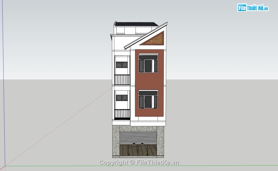 nhà 4 tầng,su nhà phố,sketchup nhà phố,su nhà phố 4 tầng