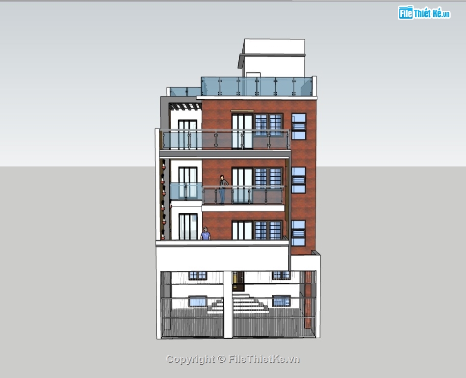 su nhà phố 4 tầng,sketchup nhà phố,sketchup nhà phố 4 tầng,su nhà phố