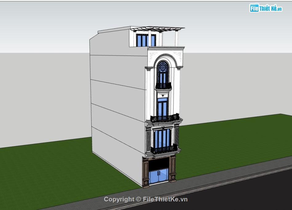 su nhà phố,sketchup nhà phố,su nhà phố 5 tầng