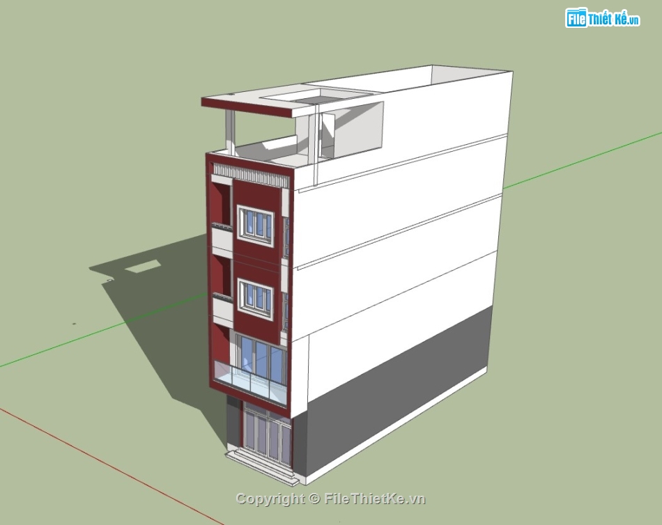 nhà phố 5 tầng,su nhà phố,sketchup nhà phố,su nhà phố 5 tầng