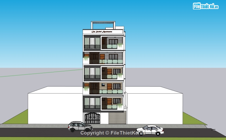 su nhà phố,sketchup nhà phố,su nhà phố 6 tầng,sketchup nhà phố 6 tầng