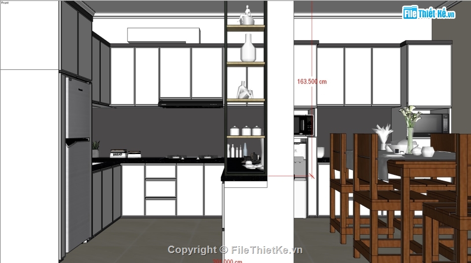 nội thất bếp,su nội thất,sketchup nội thất