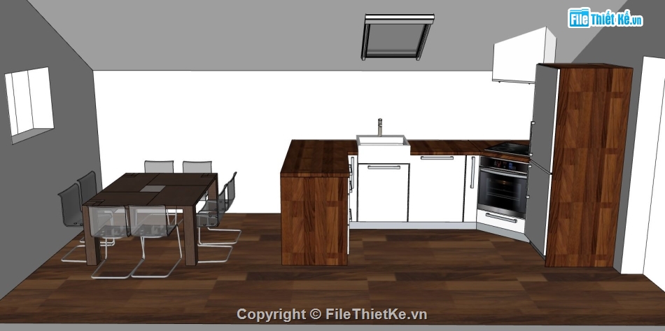 phòng bếp,nội thất phòng bếp,sketchup nội thất phòng bếp