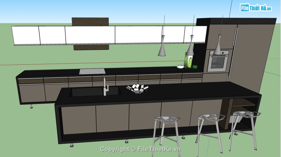 nội thất phòng bếp,phòng bếp,sketchup nội thất phòng bếp