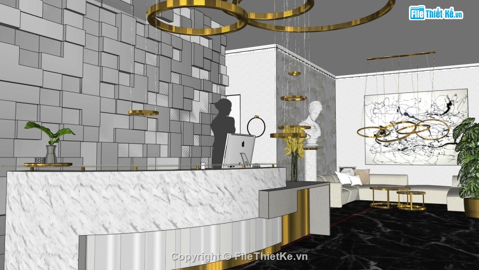 su phòng chờ,sketchup phòng chờ,phòng chờ