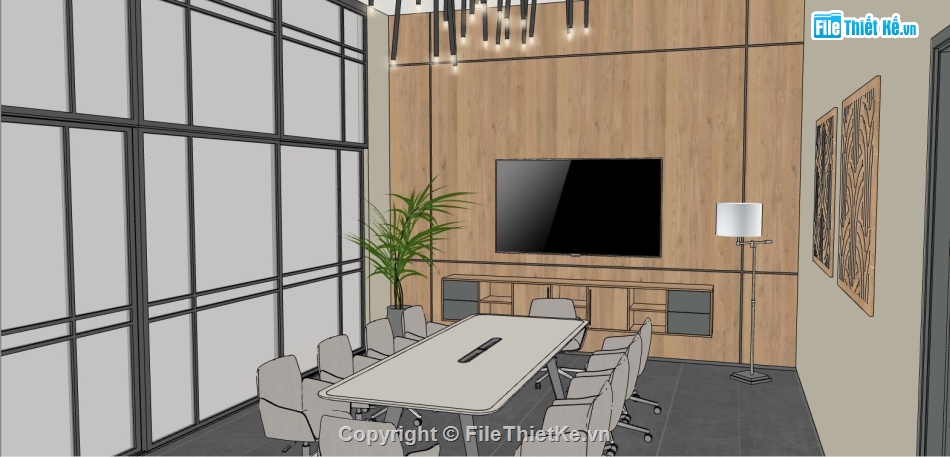 model su phòng họp,su phòng họp,sketchup phòng họp