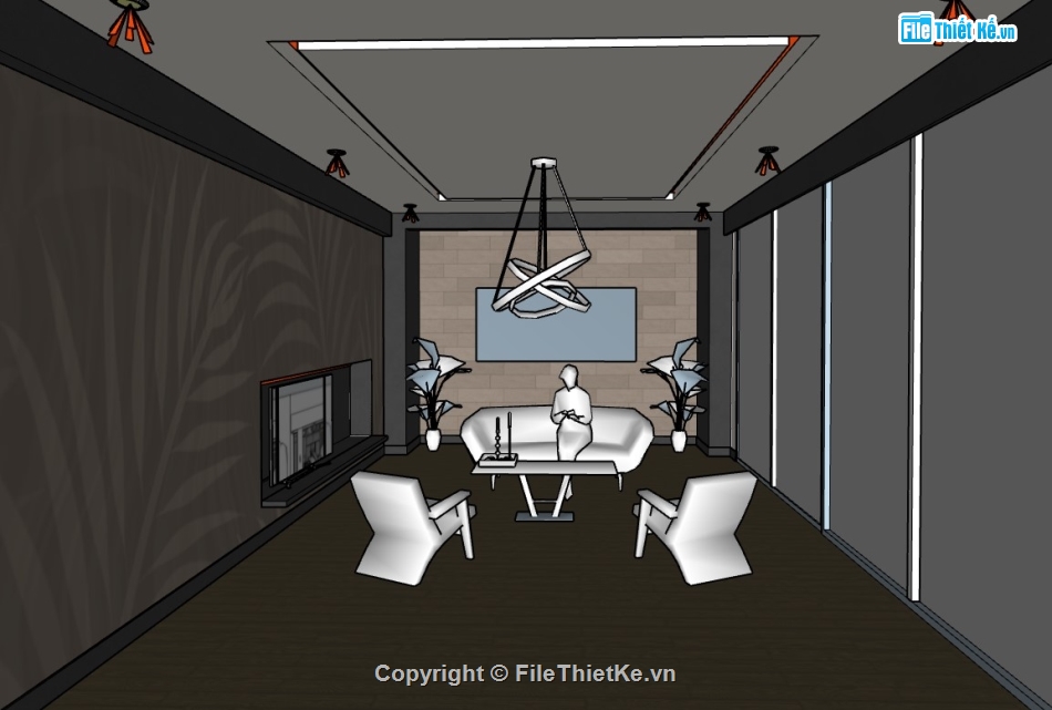 sketchup phòng khách,su phòng khách,phòng khách,nội thất phòng khách