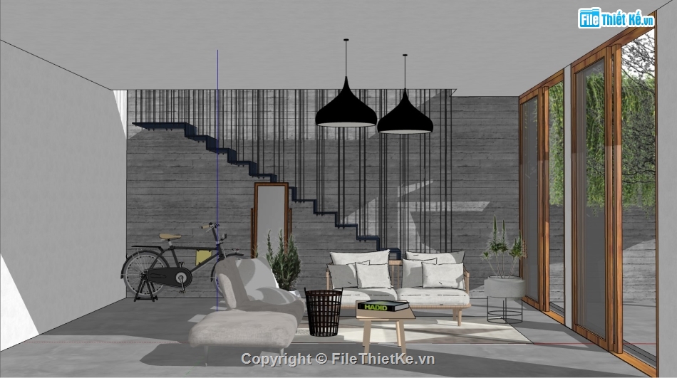 sketchup phòng khách,su phòng khách,phòng khách