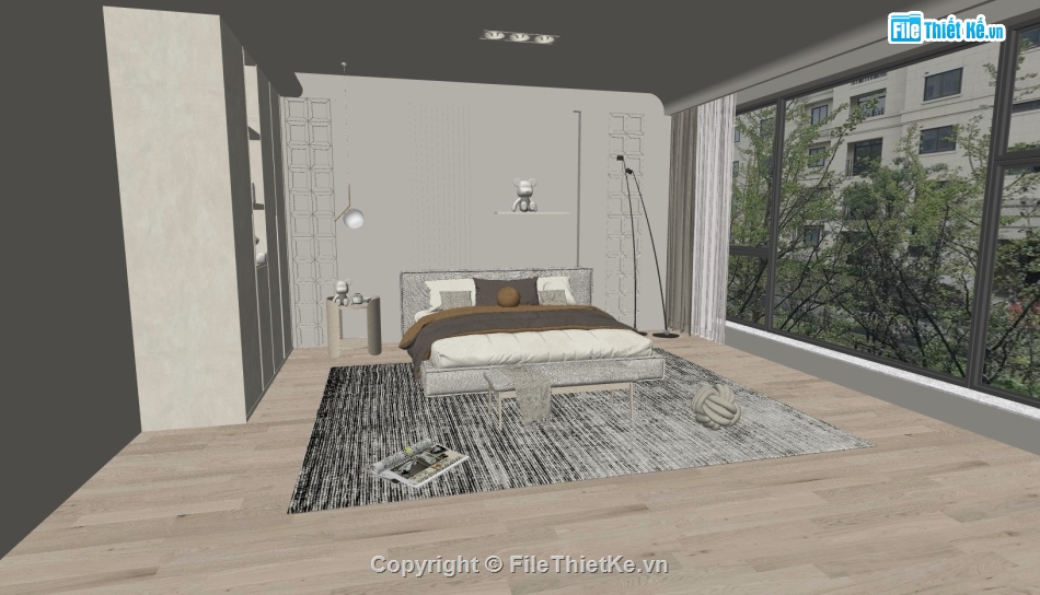 Model phòng ngủ,su phòng ngủ,Model phòng ngủ file su,sketchup phòng ngủ