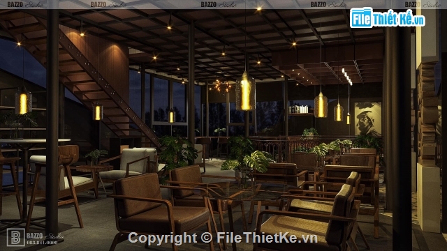 Sketchup cafe container,Cà phê container,Mẫu quán cà phê,Thiết kế quán cafe cổ điển
