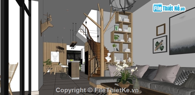 sketchup nội thất,sketchup nội thất căn hộ,nội thất căn hộ,3dmax nội thất căn hộ