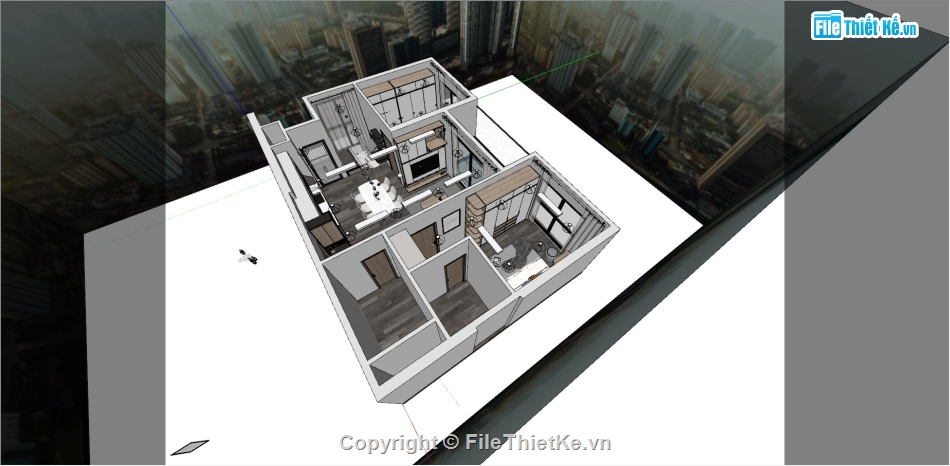 Sketchup nội thất chung cư,Model Su căn hộ chung cư,Mô hình sketchup nội thất căn hộ,Model Su phòng khách,Sketchup nội thất phòng ngủ,Sketchup nội thất phòng khách