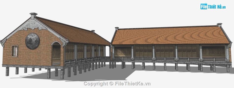 file thiết kế đình chùa,chùa việt nam,sketchup chùa việt nam,file 3d sketchup chùa