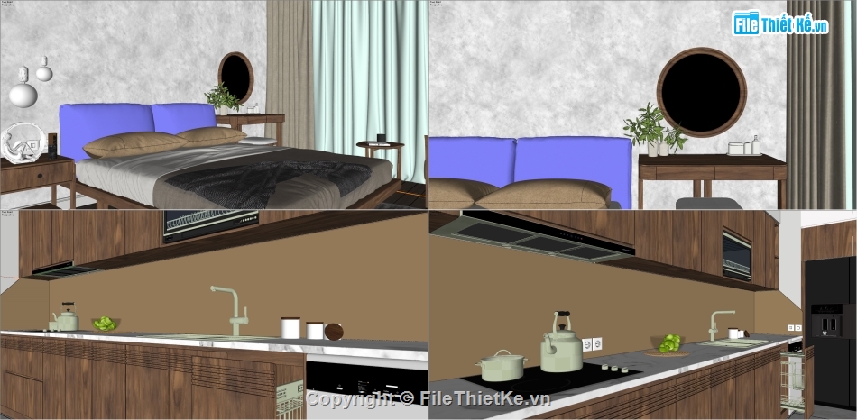 Sketchup nội thất chung cư,File Sketchup nội thất căn hộ,Sketchup nội thất phòng khách,Model Su căn hộ chung cư,Mô hình sketchup nội thất căn hộ